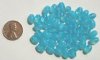 50 9x6mm Milky Aqua Opal Glass Oval Beads